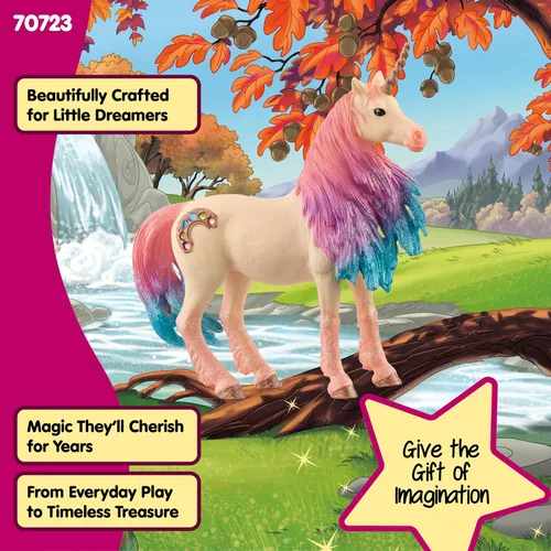 Vista 6 de Schleich Bayala - Figura de yegua de unicornio de malvavisco, juguete de unicornio rosa y azul para niñas y niños, figura de caballo de fantasía