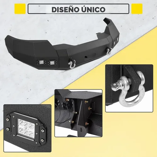 Vista 3 de KUAFU Parachoques delantero compatible con Ford F150 2004-2008 con luces LED, anillos en D, placa de cabrestante de 3 piezas, montaje de parachoques