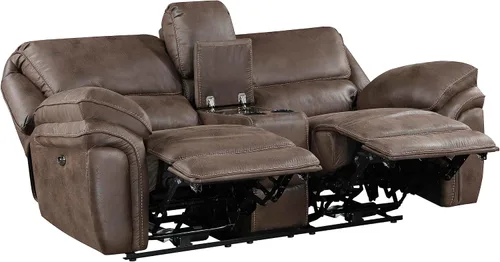 Vista 16 de Lexicon Sofá reclinable doble manual, sofá reclinable de pared de microfibra pulida para comodidad de la sala de estar, asientos de espuma sobre