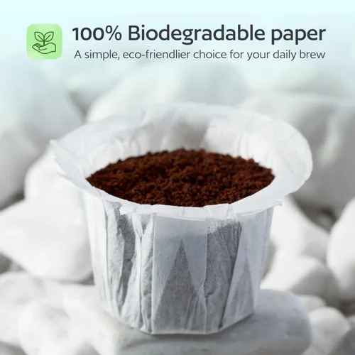 Vista 5 de 100 filtros desechables K Cup para Keurig reutilizables K, forros de papel de café para cápsulas recargables, café más suave, menos sedimentos