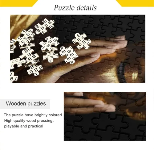 Vista 2 de Golden African Women Jigsaw Puzzles 500 Pieces for Adults with Mesh Storage Bag 2012187