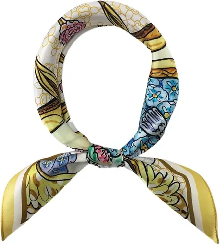 Vista 44 de FONYVE Bufandas 100% de seda de morera para mujer, bufanda cuadrada ligera de satén para la cabeza, bufanda pequeña de seda para dormir, 21 x 21