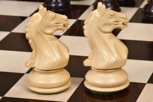 Vista 5 de Fierce Knight Staunton Wooden Chess Pieces – 3.5" King in Indian Rosewood & Boxwood for Tournament and Collector Use