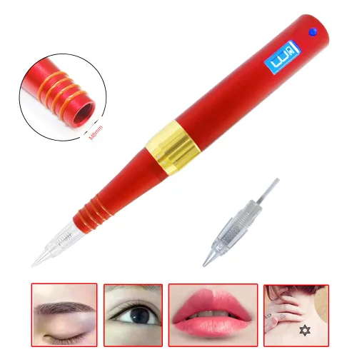 Vista 4 de Kit de máquina de tatuaje giratoria de maquillaje permanente con 10 agujas B643