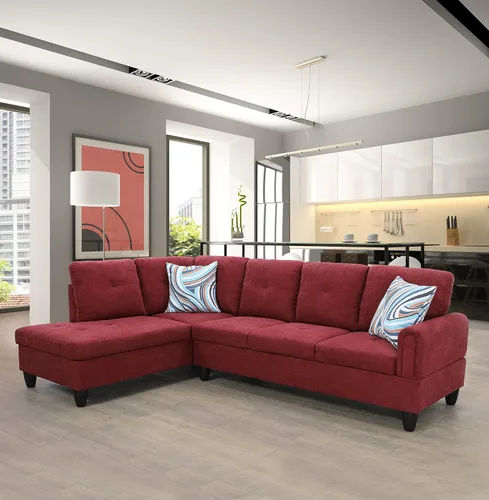 Vista 8 de Star Home Living Sofá seccional Sherbe 97'' 2 piezas en forma de L