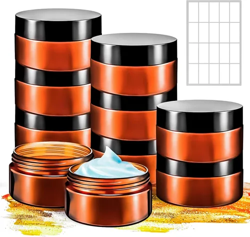 Vista 8 de Paquete de 15 tarros de plástico redondos transparentes de 1 onza con tapas, frascos pequeños para cosméticos de 1 fl oz, recipientes de maquillaje