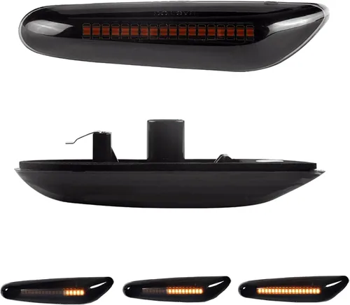 Vista 8 de Luz de marcador lateral ámbar dinámico LED intermitente secuencial de señal de giro Asamblea reemplazo para BMW E82 E87 E90 E91 E92 E93 E60 E46 E83