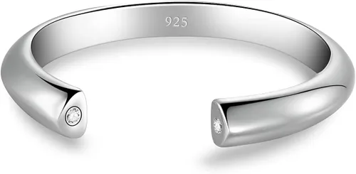 Vista 9 de BoRuo aro para el dedo del pie de plata de ley 925, anillo ajustable hipoalergénico de 2-4 mm