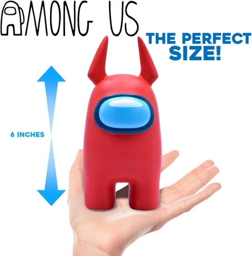 Vista 5 de Among Us Mega SquishMe – Juguete Squishy Oficial Red Devil – Grande de 7″ Alivio del Estrés y Personaje Coleccionable