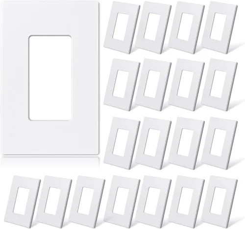 Vista 24 de ELEGRP Placas decorativas de pared sin tornillos, de tamaño mediano, cubierta termoplástica irrompible para interruptor de salida de receptáculo