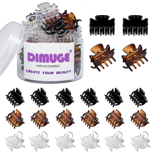 Vista 11 de 24 pinzas pequeñas de plástico para el cabello, medianas para niñas y mujeres, pinzas para el cabello pequeñas de 1 pulgada, buenas