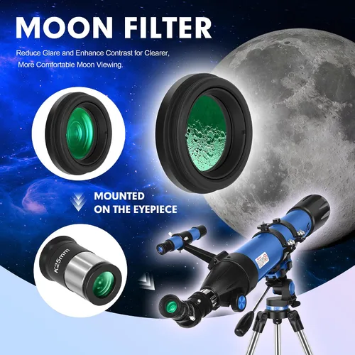 Vista 4 de Telescopio, Telescopio para Adultos de Alta Potencia, Telescopio Refractor Profesional de 90mm de Apertura y 800mm para Adultos Principiantes