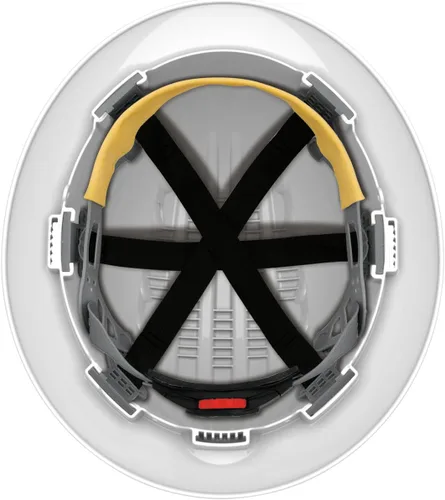 Vista 4 de 280-EV6161-10V Casco de ala completa con carcasa de HDPE, suspensión de poliéster de 6 puntos y ajuste de trinquete de rueda ventilada, color blanco