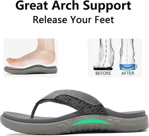 Vista 3 de ONCAI Chanclas para hombre con puntera abierta tirantes atléticos ortopédicos de verano fascitis plantar sandalias deportivas con cojín suave