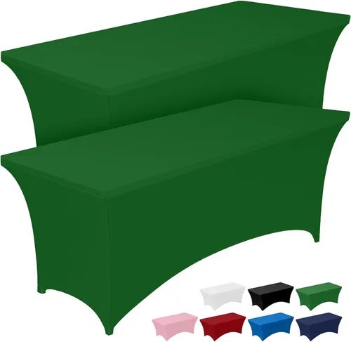 Vista 16 de Pureegg - Juego de 2 manteles de elastano ajustables de 1,2 m para mesas rectangulares, mantel elástico y sin arrugas para mesa de masajes, fiestas