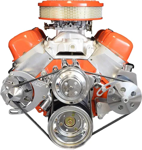 Vista 2 de ICT Billet Big Block Chevy 551497, kit de soporte de la bomba de dirección, regulable, para bomba hidráulica de motor 454