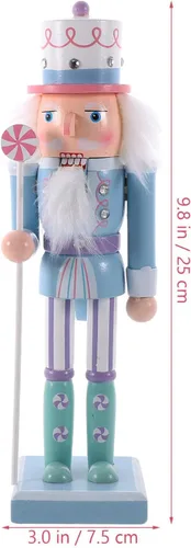 Vista 2 de 1 pieza de cascanueces de madera navideña, decoraciones de Navidad, figuras de cascanueces coleccionable festivo, adorno para fiesta de festivales