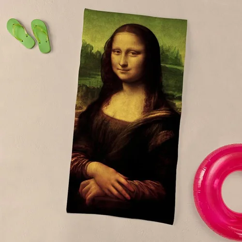 Vista 3 de CafePress Mona Lisa - Toalla de algodón absorbente de 30 x 60 pulgadas, suave para playa y piscina
