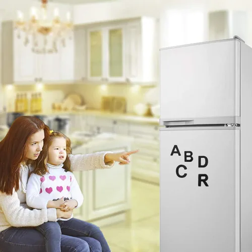 Vista 2 de Firlar 124 letras magnéticas, imanes del alfabeto mayúscula ABC para refrigerador, letras del alfabeto de espuma, imanes para refrigerador