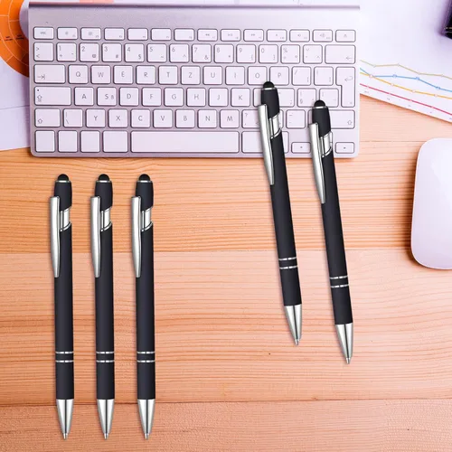 Vista 7 de 50 bolígrafos negros Inkling con lápiz capacitivo 2 en 1 para pantallas táctiles, bolígrafo de agradecimiento 2 en 1, regalo para colegas