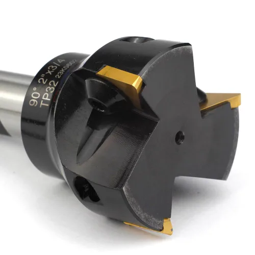 Vista 6 de Molino de extremo indexable con 3 piezas de insertos de carburo TPCN32PDTR Tpg32, diámetro de corte de 2 pulgadas, longitud total de 3-3/4 pulgadas
