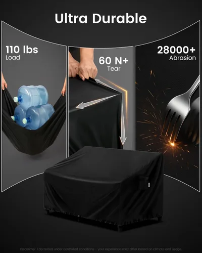 Vista 3 de FORSPARK Funda para sofá de patio, impermeable, resistente a los rayos UV, protector para sofá biplaza de 2 asientos, tela Oxford resistente a