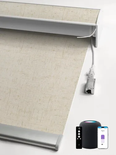 Vista 43 de SmartWings Persianas enrollables con cable duro PoE 100% opacas, muestra de tela