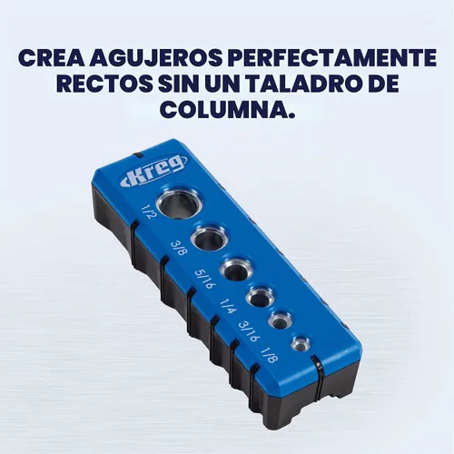 Vista 2 de Kreg Guía de perforación portátil - 6 guías de taladro endurecidas para carpintería - Accesorio de herramienta para artesanos