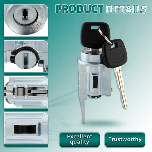 Vista 3 de AUTOKAY Interruptor de encendido y cilindro de cerradura de puerta Compatible con Toyota Tacoma 1999 2000 2001 2002 2003 Re# 69005-35840