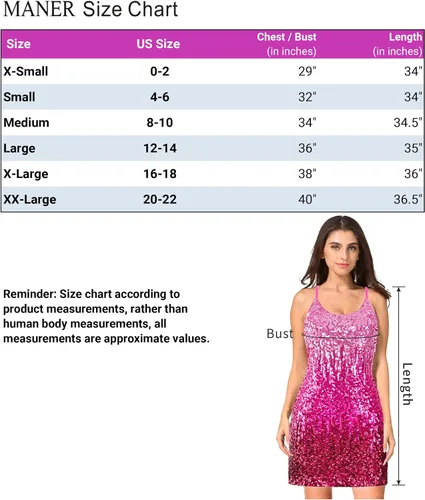 Vista 6 de MANER Vestido de lentejuelas con purpurina para mujer, con tirantes delgados ajustables, vestidos de fiesta brillantes