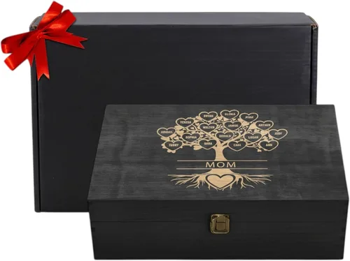 Vista 13 de Caja de Recuerdos de Madera Personalizada con Grabado Personalizado Caja de Memoria de Aventura para Parejas Recuerdos de Viaje Fotos Cartas - Cajas