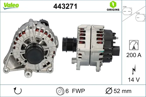 Vista 4 de Valeo 443271 Nuevo reemplazo de alternador premium para Mercedes-Benz C300 (2015-2017) y Mercedes-Benz Metris (2016-2019)
