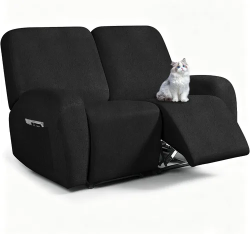 Vista 79 de ANARACHON Fundas para sillas reclinables con aspecto de cuero, funda elástica de 4 piezas, funda suave para silla reclinable, protector de muebles