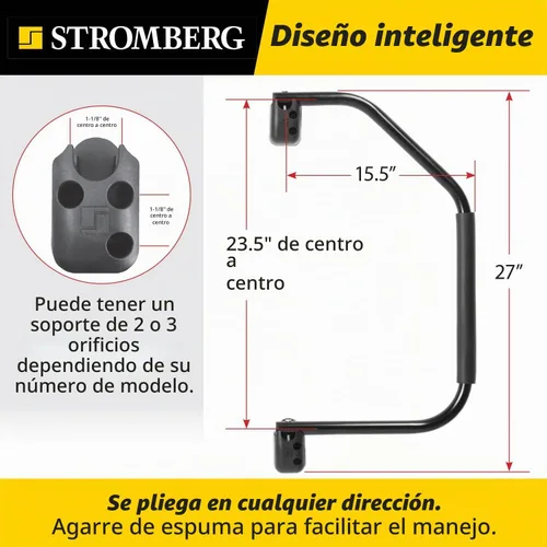 Vista 2 de Stromberg Carlson (AM-200) Lend-A-Hand. Manija de asistencia blanca con agarre de espuma