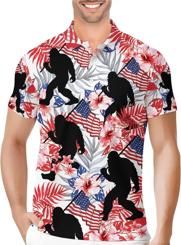 Vista 19 de PAGYMO Camisetas de golf divertidas para hombre, diseño de impresión loca Aop-polo-06361
