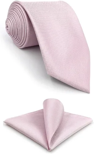 Vista 62 de S&W SHLAX&WING Conjunto de corbata de color sólido y pañuelo de bolsillo para hombre