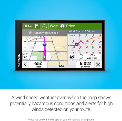 Vista 6 de Garmin dēzl™ OTR620, navegador GPS para camiones de 6