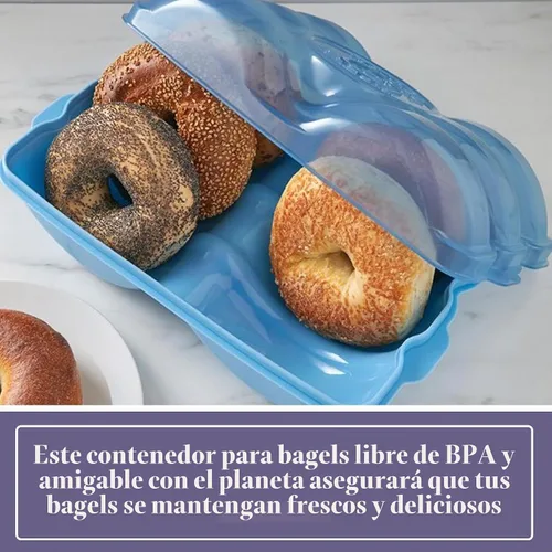 Vista 4 de Touch Up Cup Bagel Fresh Holder - Contenedor de almacenamiento de pan, hermético y reutilizable, sin BPA, como se ve en los productos Shark Tank