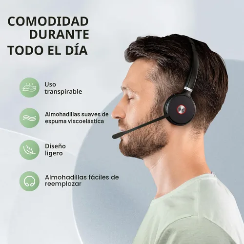 Vista 5 de Yealink WH62 Dual UC DECT Auriculares inalámbricos para teléfono IP y PC
