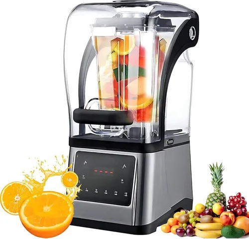 Vista 9 de Máquina comercial de granizado de hielo, mini máquina de jugo granizado de 2200 W con gran capacidad de 1.6 L y mango antideslizante, diseño sellado