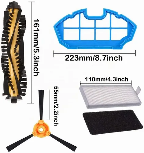 Vista 6 de Piezas de repuesto para Ecovacs DEEBOT N79 N79S DN622 Robot Aspirador - Cepillo principal, filtro, kit de accesorios de cepillo lateral