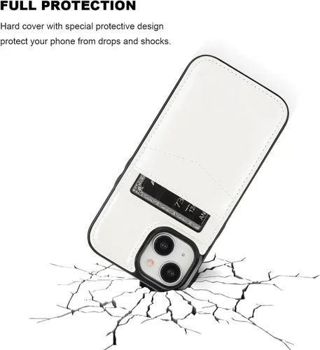 Vista 6 de KIHUWEY - Funda tipo cartera compatible con iPhone 15 con soporte para tarjetas de crédito, cierre magnético, soporte de cuero premium, cubierta