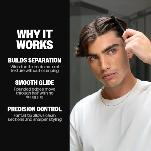 Vista 7 de Slick Gorilla - Peine con textura para hombres y mujeres, peine para peinar el cabello con dientes anchos