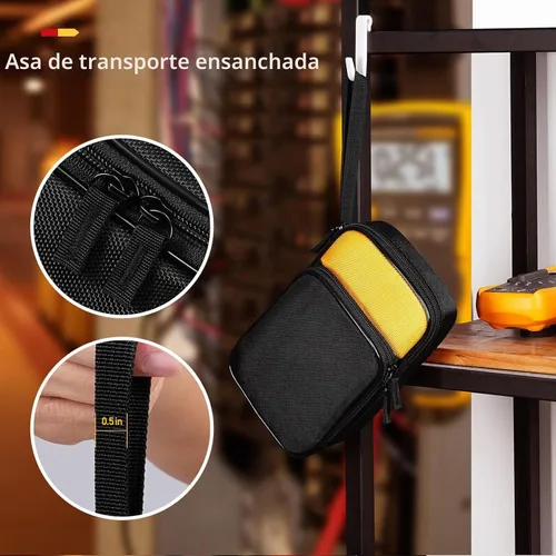 Vista 4 de KingSung - Funda de transporte de herramientas suave con cremallera para Fluke 117/116/115/114/113 multímetro digital 62 Max y muchos más