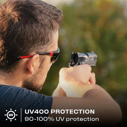 Vista 6 de NoCry Gafas de seguridad transparentes para hombres y mujeres; gafas de trabajo ligeras con brazos ajustables y agarres antideslizantes y lentes
