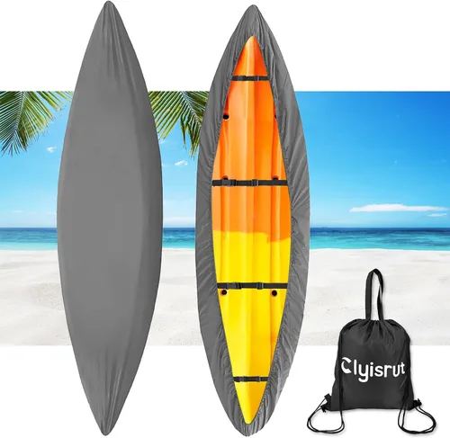 Vista 13 de Fundas impermeables para kayak de 10 a 16 pies para almacenamiento al aire libre, accesorios de cubierta de canoa, cubierta de lancha Oxford