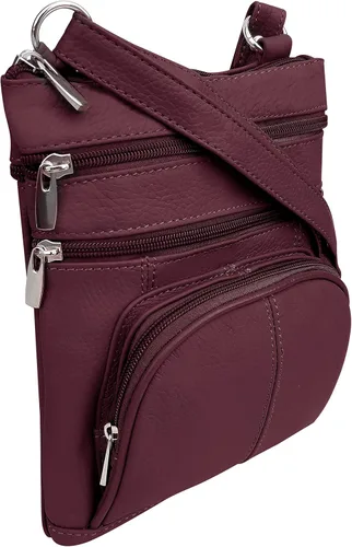 Vista 6 de Roma Leathers Bandolera, Vino