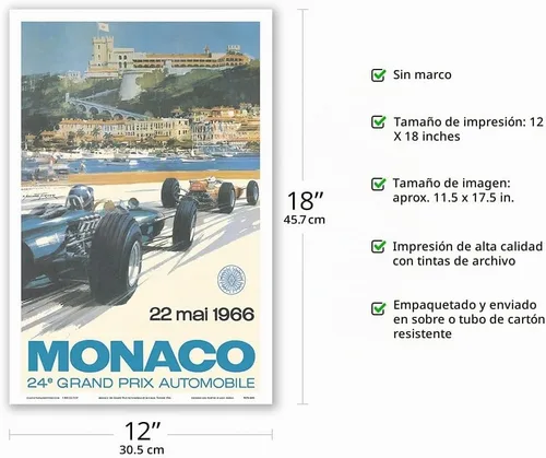 Vista 2 de Póster del 24º Gran Premio de Mónaco de 1966 - Circuit de Mónaco