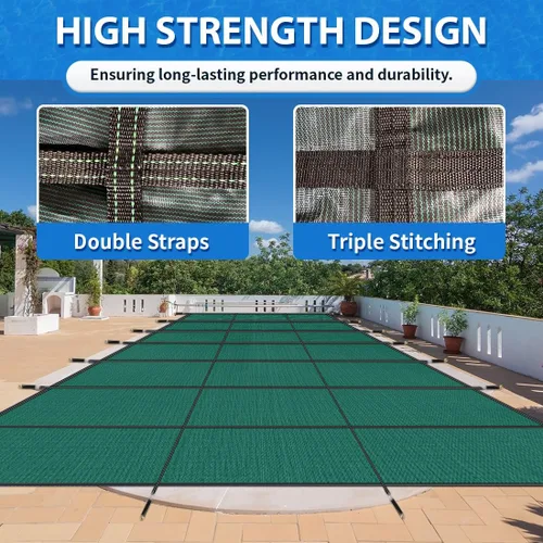 Vista 7 de iCOVER - Cubierta de seguridad para piscina interior, 16 x 32 pies, cubierta de seguridad rectangular para piscinas interiores, cubierta de piscina