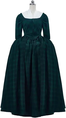 Vista 7 de Outlander - Vestido escocés para mujer, diseño de cuadros y chal